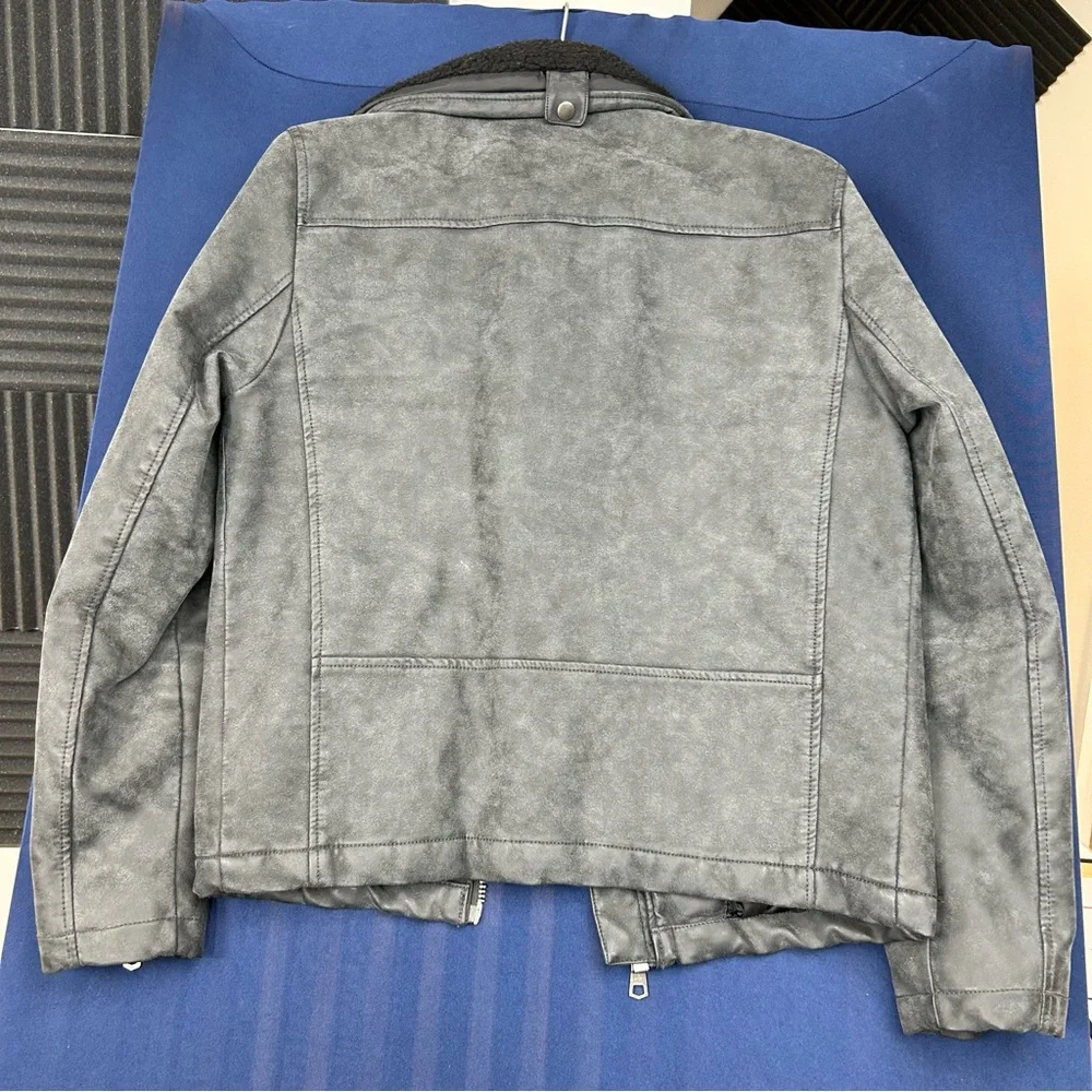 Tommy Hilfiger Men's‎ Faux Leather Moto Jacket Removable Collar